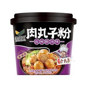 金紫陽非油炸肉丸子粉貴州酸湯味桶裝方便粉絲146g