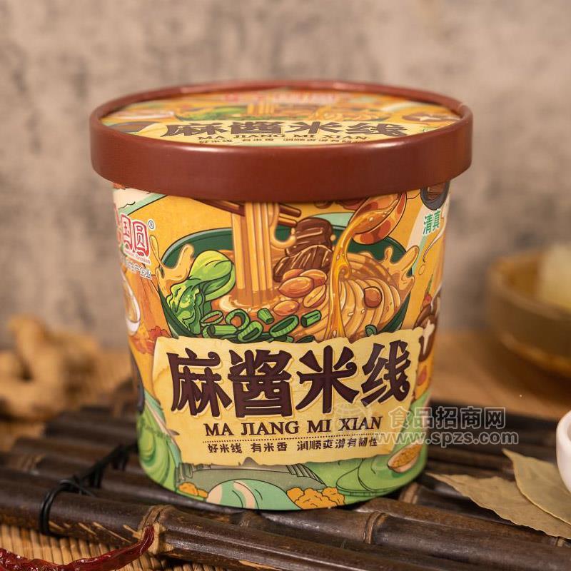 國(guó)圓麻醬米線桶裝方便米線方便食品