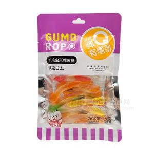 情人結(jié)毛毛蟲(chóng)形橡皮糖招商糖果120g