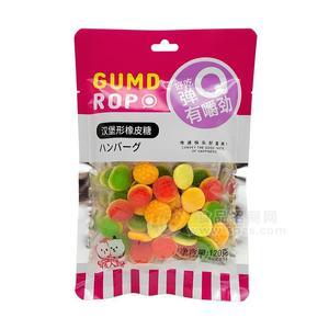 情人结汉堡形橡皮糖招商糖果120g