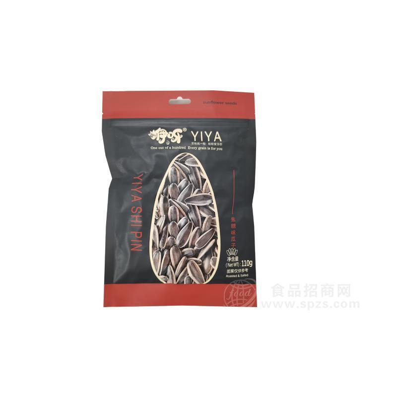 110g咿呀焦糖味瓜子大颗粒葵花籽健康炒货休闲零食