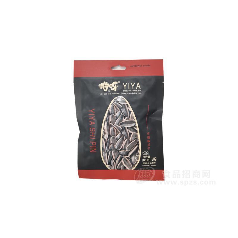 70g咿呀焦糖味瓜子大颗粒葵花籽健康炒货休闲零食