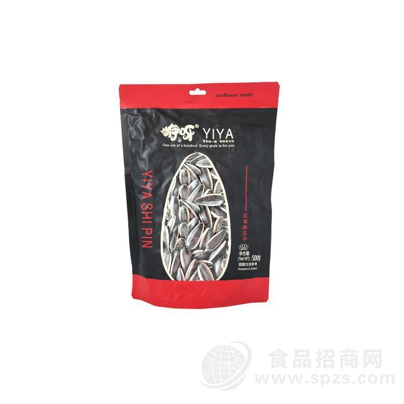 500g咿呀红枣味瓜子大颗粒葵花籽健康炒货休闲零食