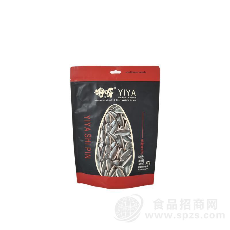 300g咿呀焦糖味瓜子大颗粒葵花籽健康炒货休闲零食
