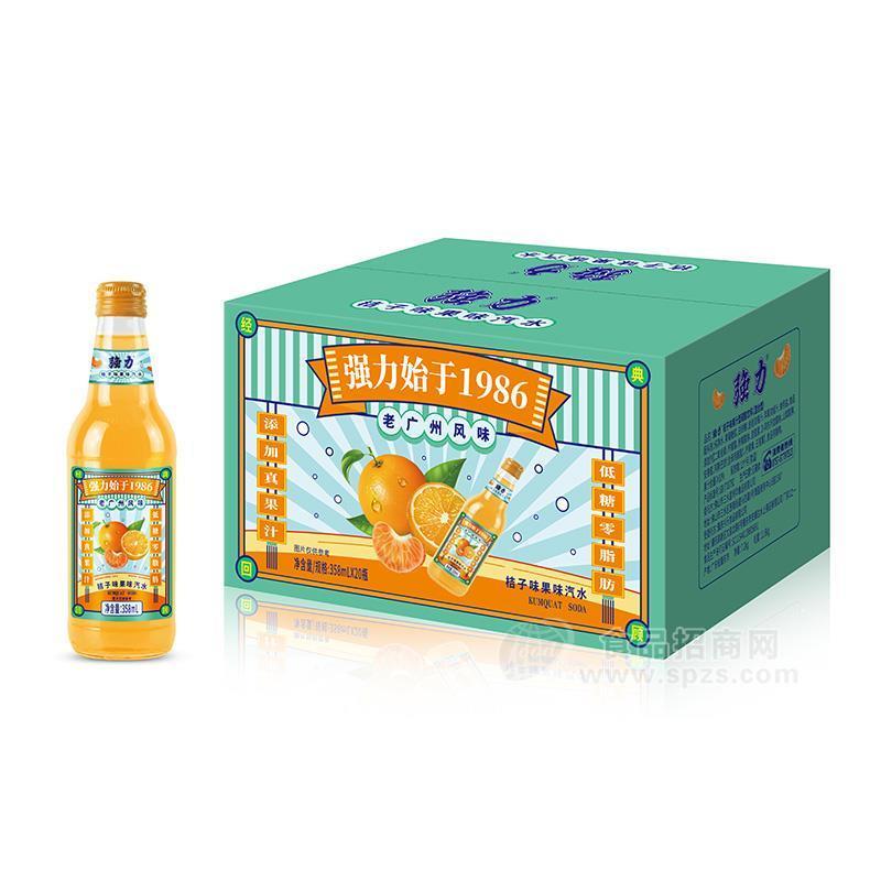 强力老广州风味桔子味果味汽水358mlx20瓶