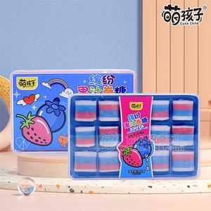 萌孩子草莓味蓝莓味果汁卷糖休闲糖果142g