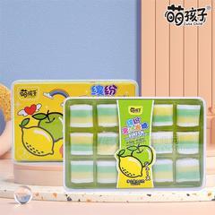 萌孩子苹果味柠檬味缤纷果汁卷糖糖果142g