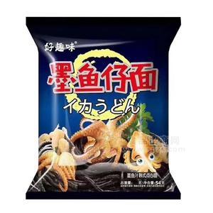 好趣味墨鱼仔面墨鱼汁韩式点心面方便面54g