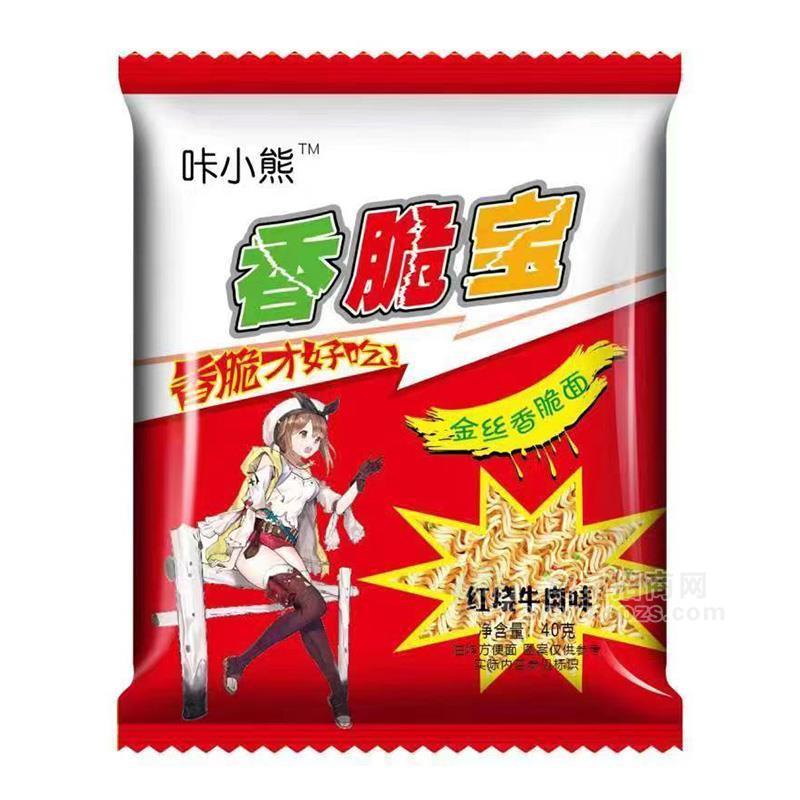 香脆宝金丝香脆面红烧牛肉味干吃面40g