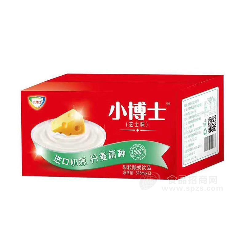 小博士芝士味果粒酸奶饮品乳饮料316mlx12瓶