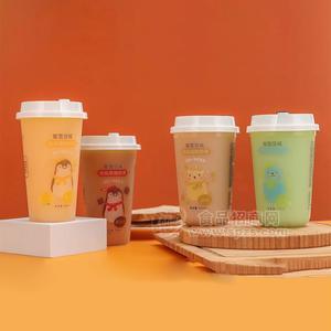 蜜雪空城黄桃黑糖原味奶茶500ml