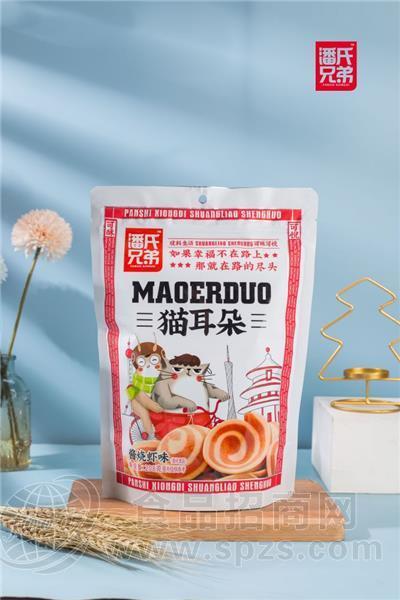 208克酱烧虾味猫耳朵小食品
