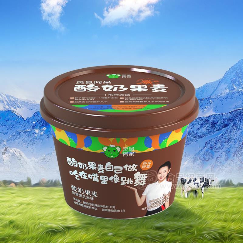 靈鼠阿呆蜂蜜黑芝麻堅(jiān)果味酸奶粉風(fēng)味固體飲料71g