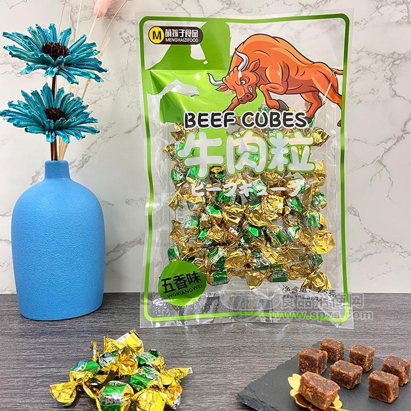 萌孩子五香味牛肉粒肉干肉脯休闲零食75g