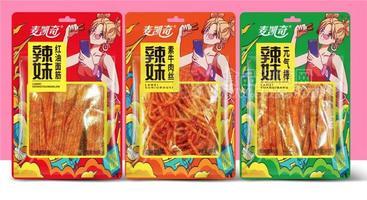 麦凯奇辣妹素牛肉丝、元气辣棒、红油面筋
