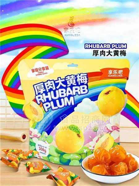 享樂(lè)吧家庭分享裝厚肉大黃梅果干干果休閑食品308g
