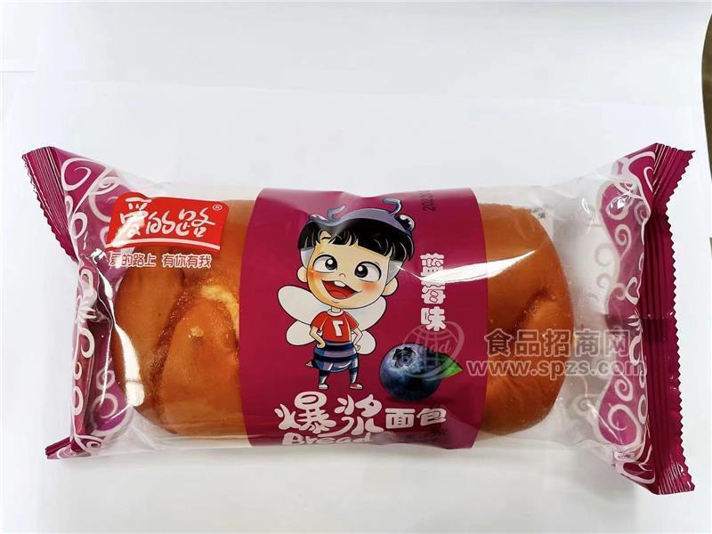 愛的路藍(lán)莓味爆漿面包烘焙食品糕點