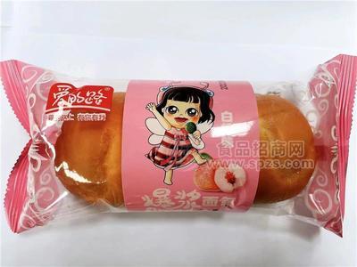 愛的路白桃味爆漿面包烘焙食品糕點