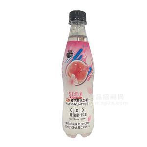 豪園蘇打氣泡水櫻花白桃味汽水380ml