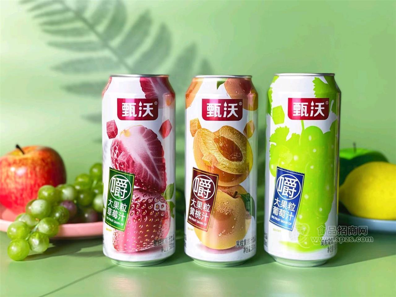 山东甄沃500ml大果粒拉罐果粒果汁