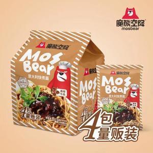 魔熊空降意大利快煮面黑椒牛肉味方便面4连包141gx4袋