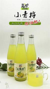 河北小飛龍小青檸復(fù)合果蔬汁飲品330ml嘉濃玻璃瓶裝