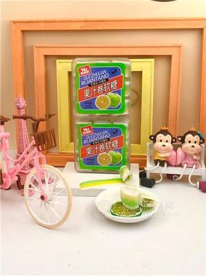 威利虎苹果味+柠檬味果汁卷软糖塑料盒装160g