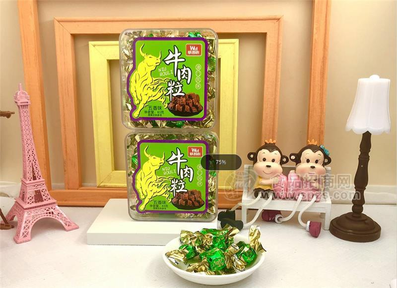 威利虎牛肉粒五香味塑料盒裝85g