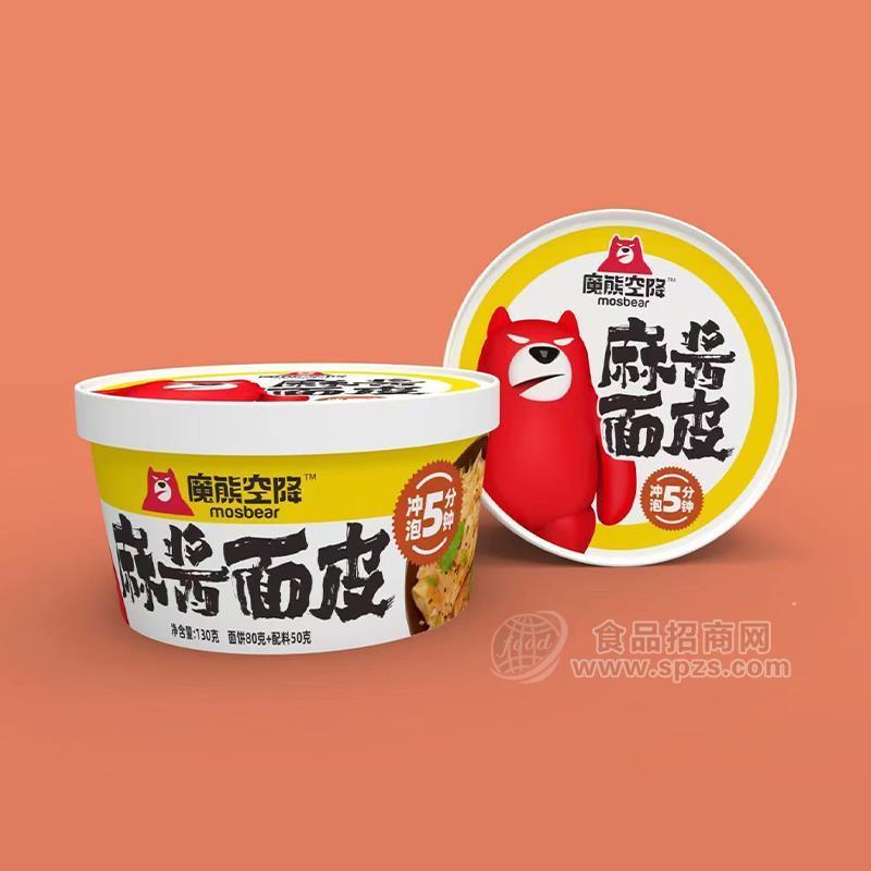 ·魔熊空降麻酱面皮方便食品面饼80克配料50克 