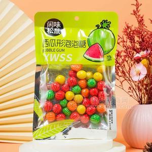 闲味松鼠西瓜形泡泡糖糖果120g