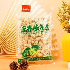 闲味松鼠五香味花生休闲食品炒货208g