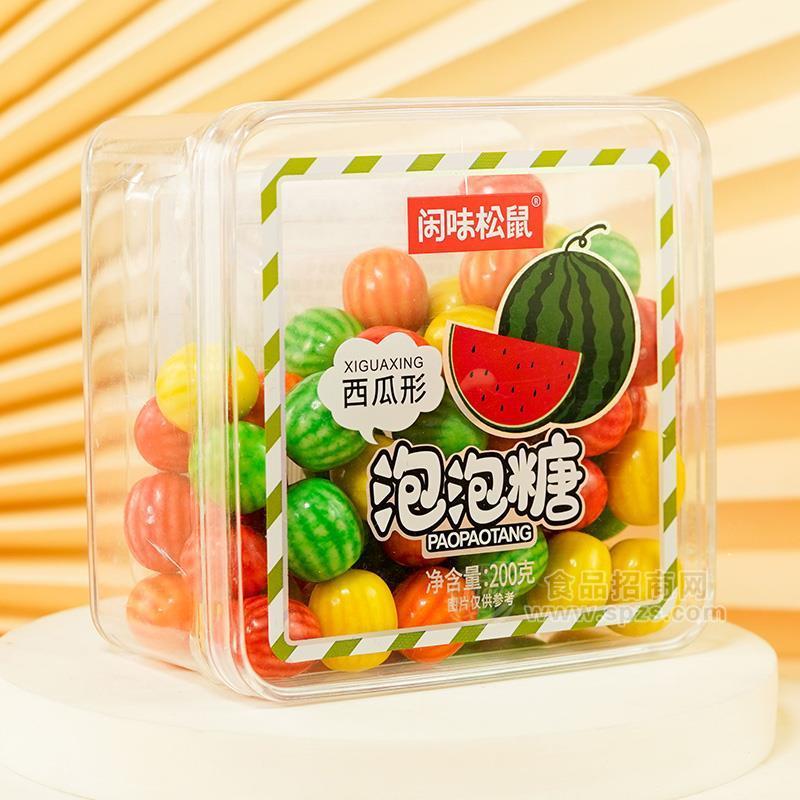 閑味松鼠西瓜形泡泡糖零食糖果200g