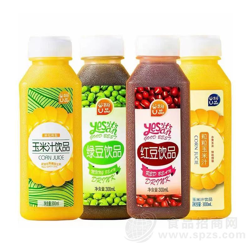 谷物U品玉米汁饮品绿豆饮品红豆饮品300ml