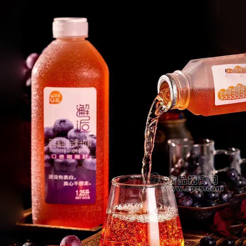 谷物U品藍莓葡萄果汁飲料1.25L