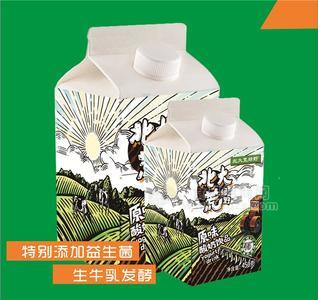 北大荒益生菌酸奶飲品450克 生牛乳發(fā)酵屋頂盒