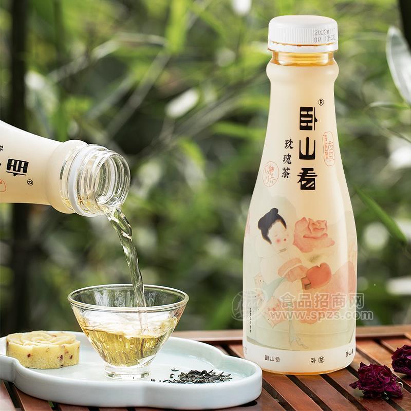 ·卧山看玫瑰茶0糖0卡茶饮料 养生茶420ml 