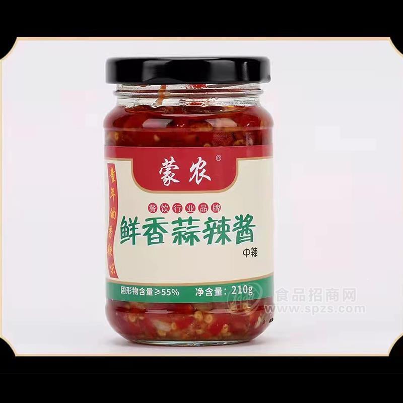 ·蒙农鲜香蒜辣酱中辣调味品招商210克 