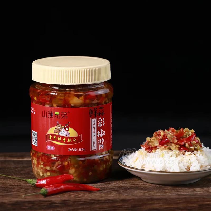 ·山辣兄弟鲜蒜彩椒酱调味品招商380g-380g 