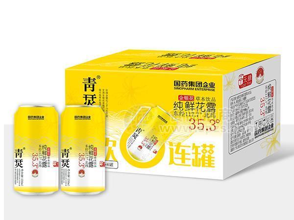 青烎純鮮花露 金銀花草本飲品250ml×6罐 易拉罐裝