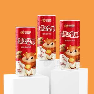 欢乐松鼠遇上坚果每日坚果植物蛋白饮品罐装饮料招商240ml