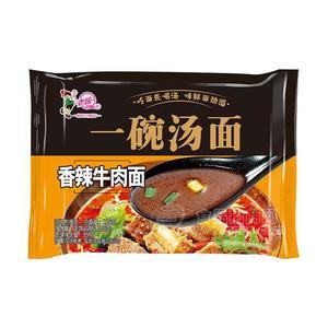 青援一碗湯面香辣牛肉面袋裝油炸方便面方便食品招商116g