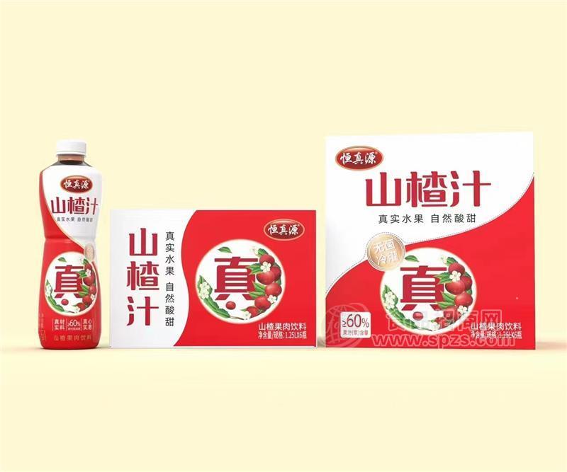 恒真源山楂汁山楂果肉饮料1.25L*6瓶