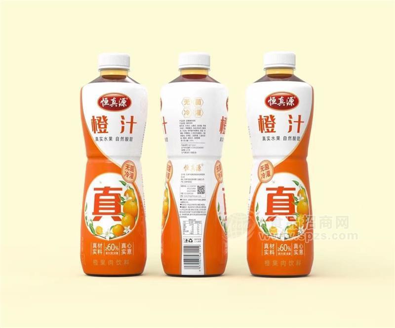恒真源橙汁果肉饮料1.25L 