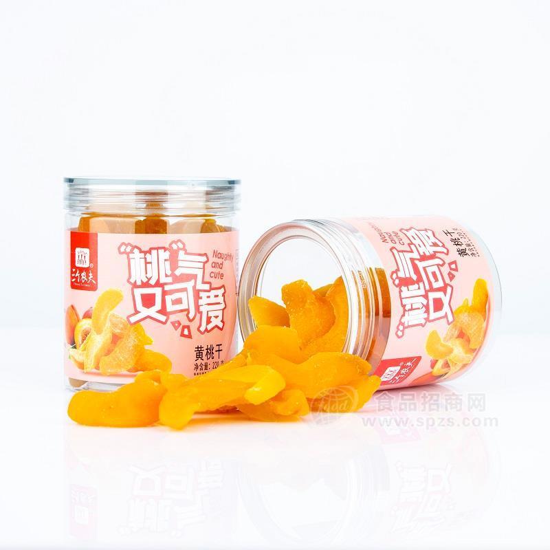 三個(gè)農(nóng)夫桃氣可愛(ài) 黃桃干休閑零食罐裝220g