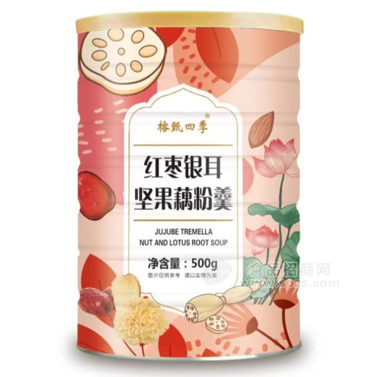 榕甄四季紅棗銀耳藕粉羹500g/罐