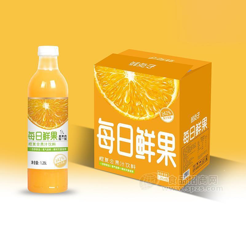 鲜点子每日鲜果橙复合果汁饮料1.25LX6瓶