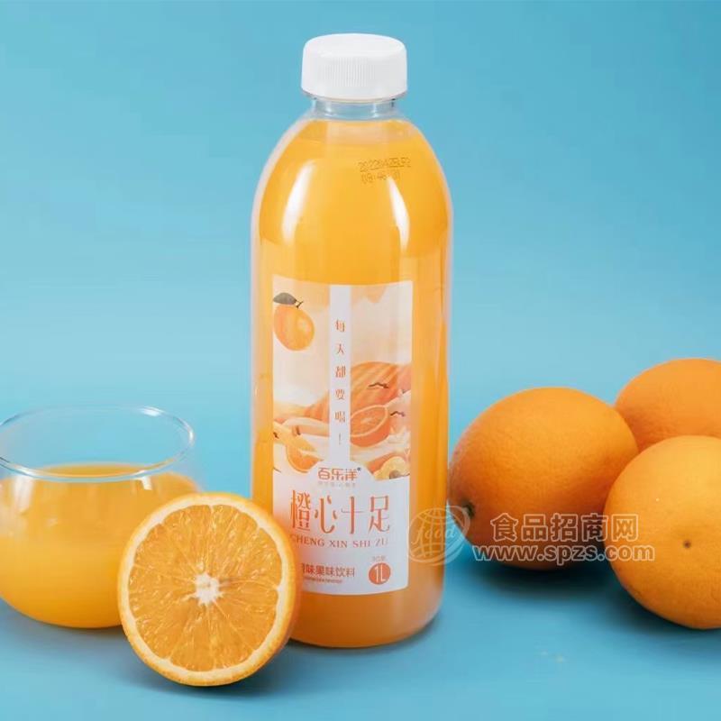 百乐洋橙心十足味甜橙味果味饮料瓶装招商1L