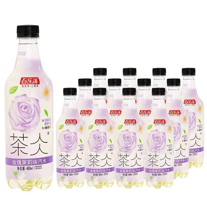 百乐洋茶仌玫瑰茉莉味汽水瓶装招商480ml