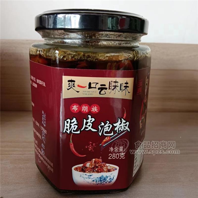 爽一口云睐味云南施甸脆皮泡椒280g,鲜脆爽口，原滋原味。