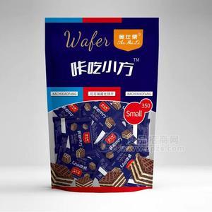 奧仕栗咔吃小方可可味威化餅干休閑食品